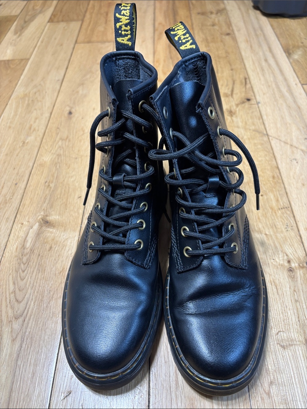 Dr. Martens Zavala Black Leather Combat Boots Women’s US 7 EU 39